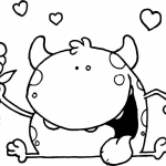 Słodki potwór diabełek z kwiatkiem