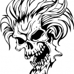 Diabelska czaszka z włosami