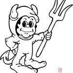 Chłopiec przebrany za diabełka...