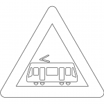 "Tram Crossing" Sign in Denmark