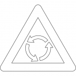 "Roundabout Ahead" Sign in Denmark