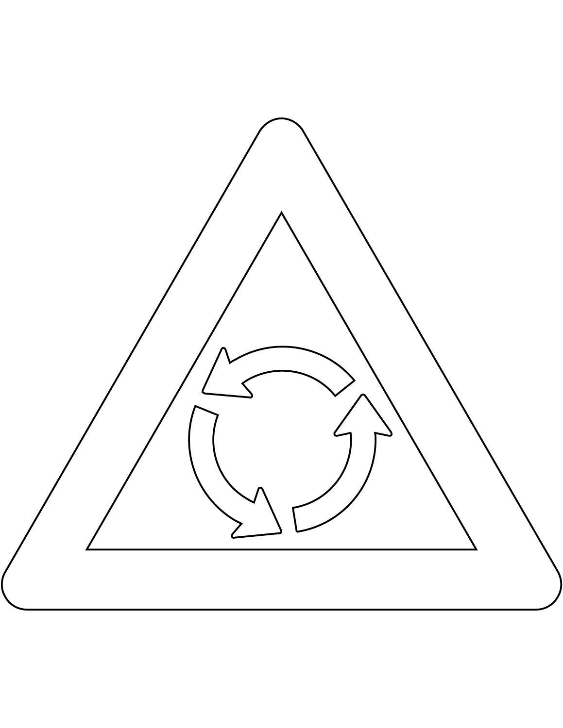 "Roundabout Ahead" Sign in Denmark