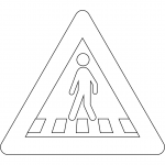 "Pedestrian Crossing Ahead" Sign in...