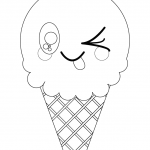 Lód w rożku Kawaii