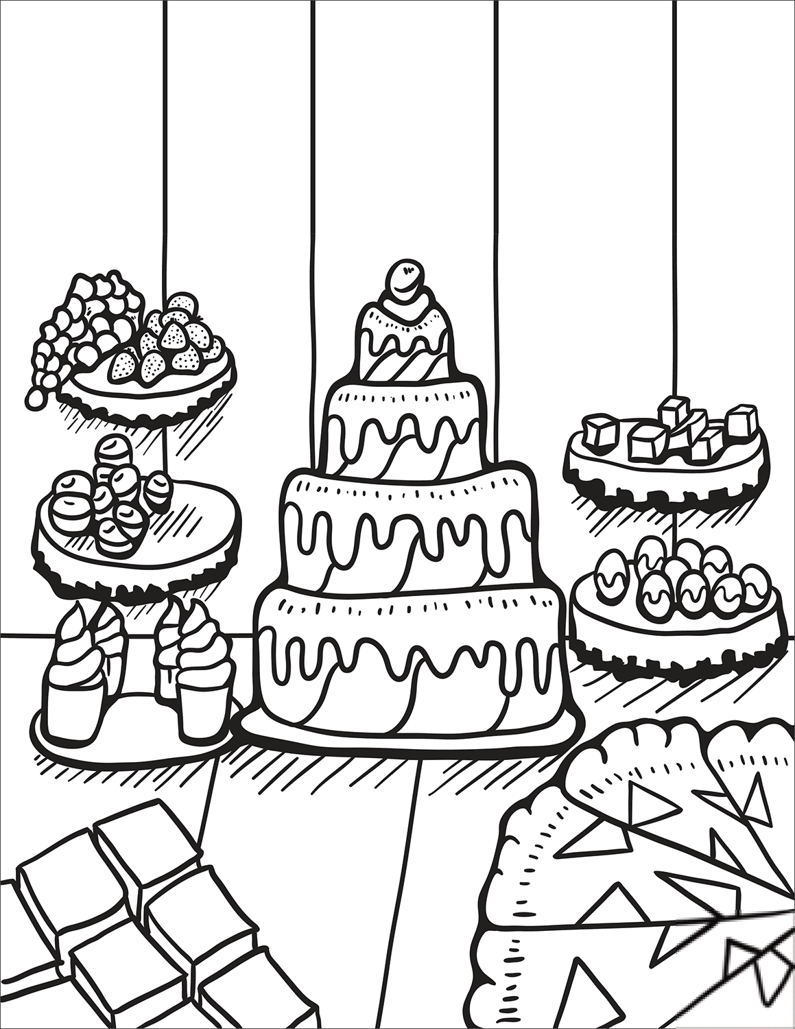 Zentangle Table with Desserts