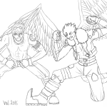 Commission Digimon OC and Beelzemon...