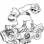 Donkey Kong Drives a Car