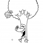 Cartoon Tree with Bird