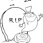 Machający duszek z dyni koło grobu...