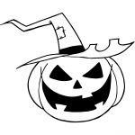 Scary Jack-o'-lantern with a Witch Hat