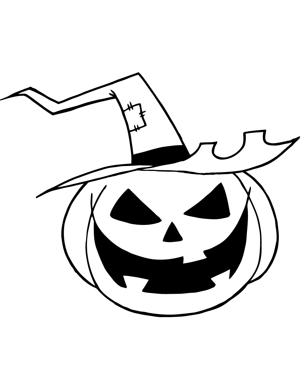 Scary Jack-o'-lantern with a Witch Hat