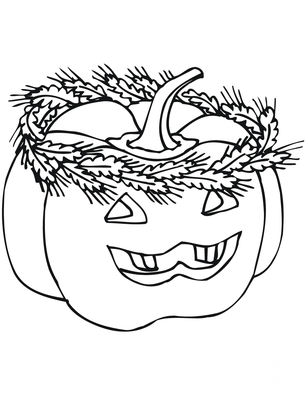 Jack-o'-lantern with Wheat Wreath