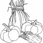 Pumpkins and Wheat Sheaves