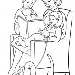 Mom Reading to Children
