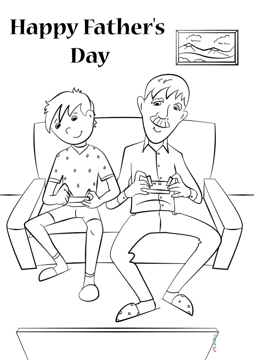 Father and Son Playing Video Games