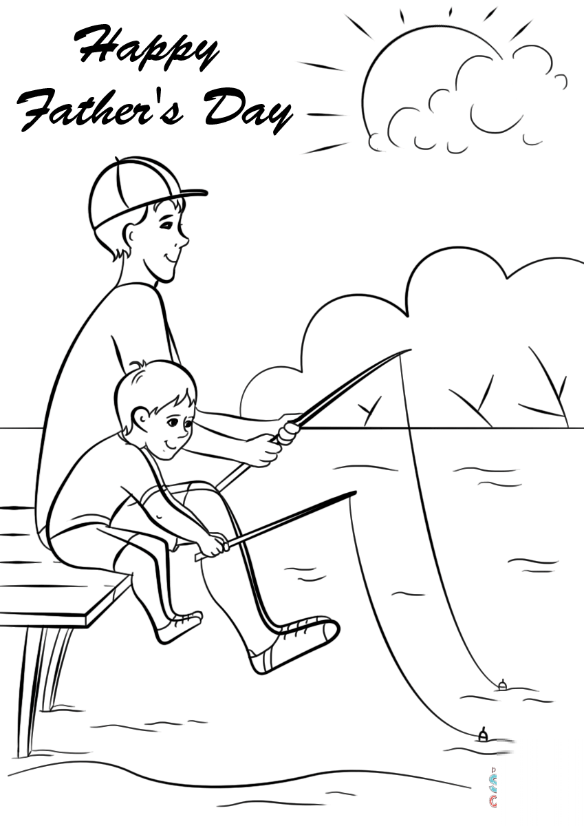 Father and Son Fishing Together