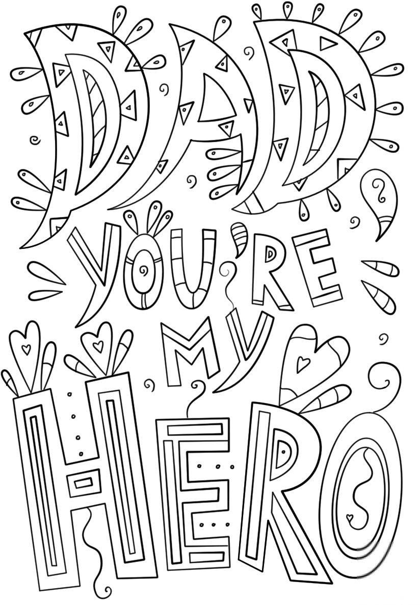 Dad You are My Hero Doodle