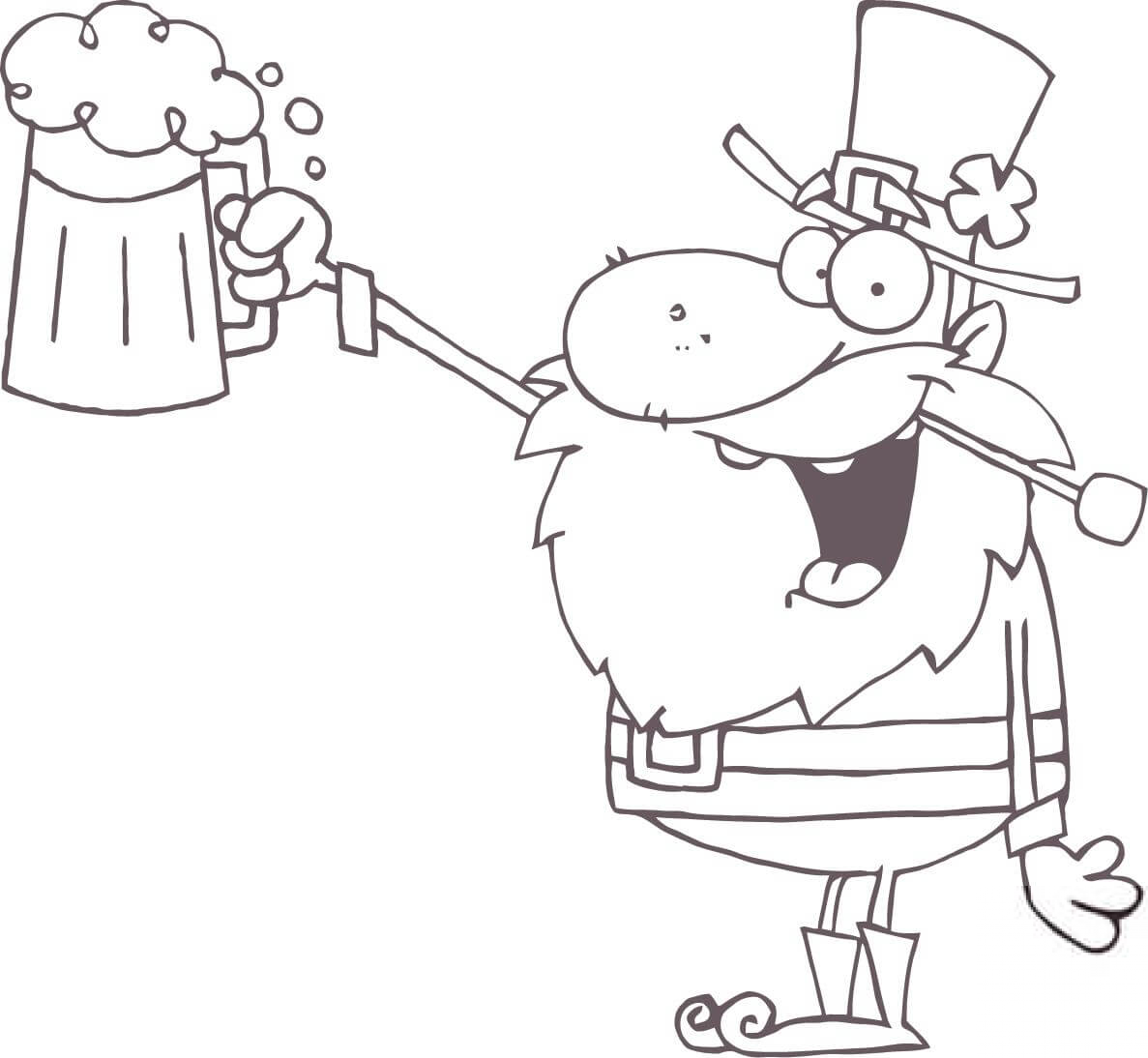 Szczęśliwy krasnoludek pijący toast...