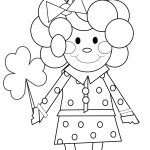 Cartoon Girl with Shamrock