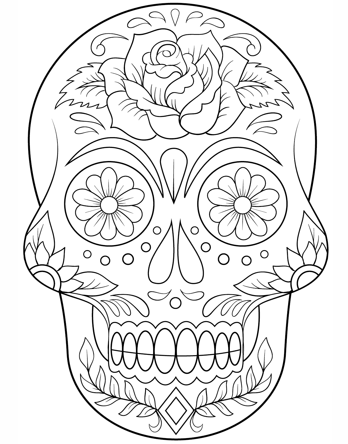 Czaszka z cukru z kwiatami