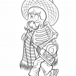 Dzień Zmarłych Szkieletor w poncczo...