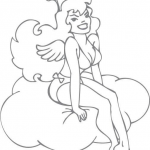 Dziewczyna anioł pin-up