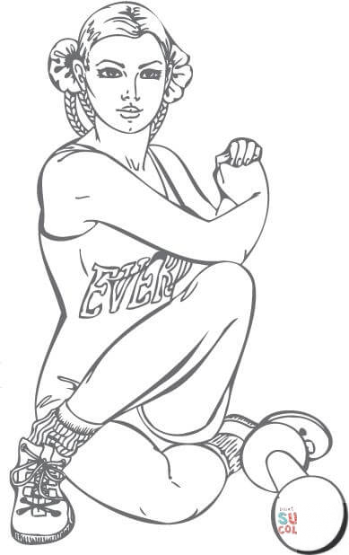 Ćwicząca dziewczyna pin-up