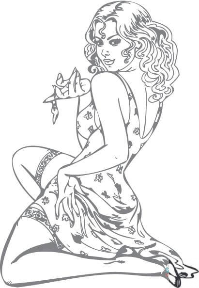 Kobieta wyglądająca kusząco...