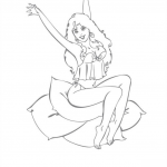 Dziewczyna ubrana w bieliznę z...