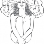 Dziewczyna ubrana tylko w kapelusz...