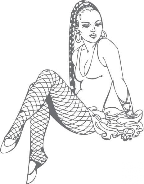 Dziewczyna pin-up w rajstopach