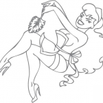 Dziewczyna pin-up przebrana za...