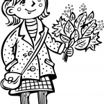 Nastolatka trzymająca bukiet liści