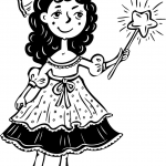 Dziewczynka księżniczka z różczką