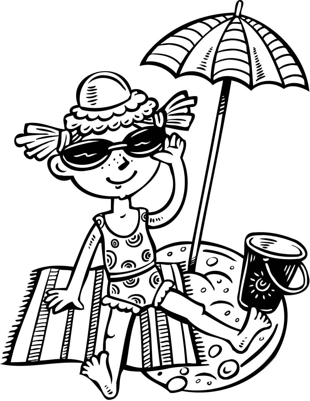 Opalająca się dziewczynka