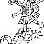 Dziewczynka grająca w klasy