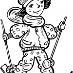 Dziewczynka jeżdżąca na nartach