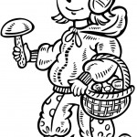 Dziewczynka zbierająca grzyby