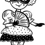 Dziewczynka przebrana w maskę Mardi...