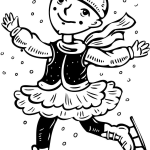 Dziewczynka jeżdżąca na łyżwach