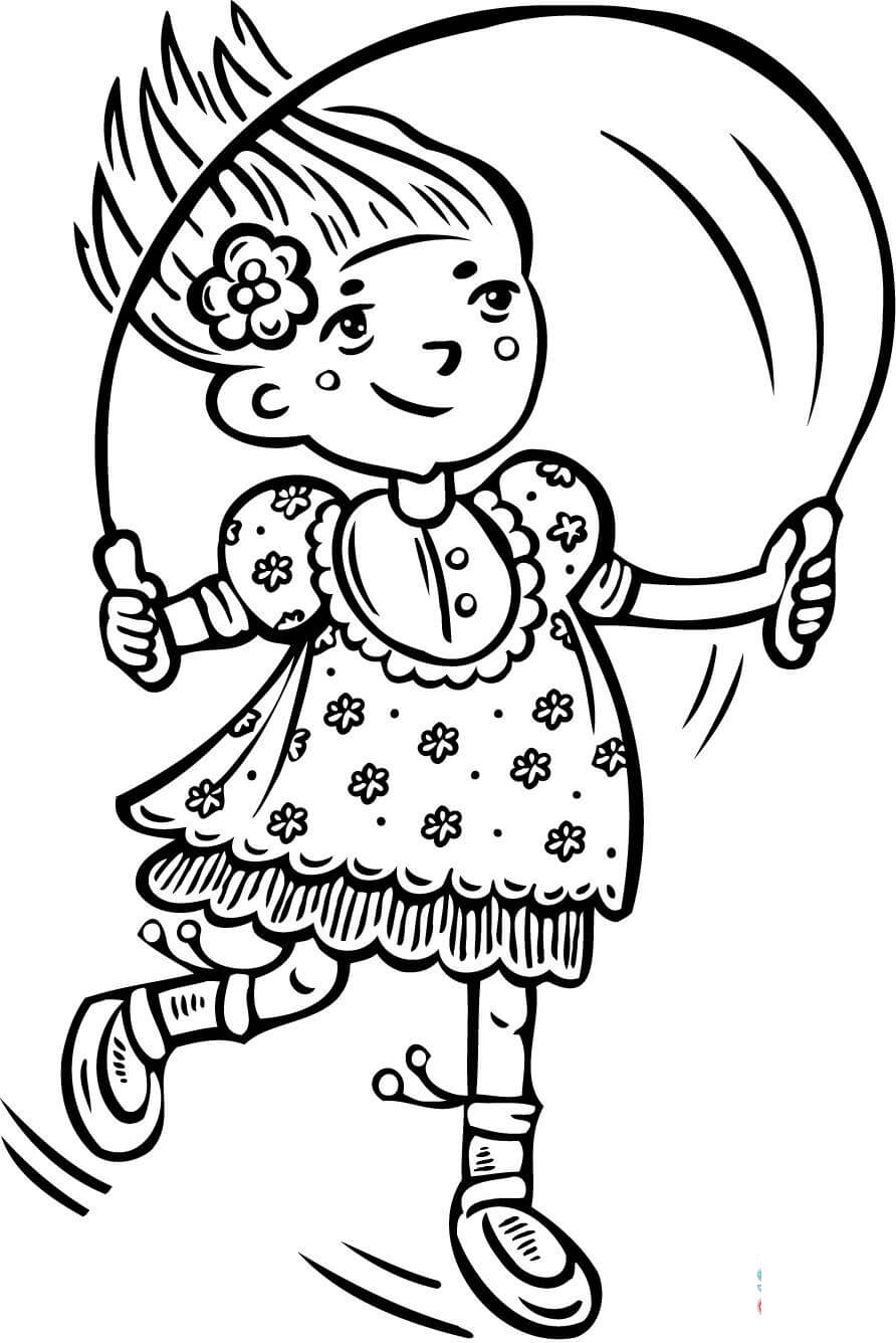 Dziewczynka skacząca na skakance