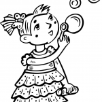 Dziewczynka puszczająca bańki