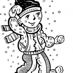 Dziewczynka rzucająca śnieżkami