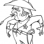 Szeryf kowboj ze zbożem w ustach