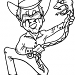 Kowboj walczący z wężem