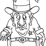 Szeryf z strzałami w kapeluszu