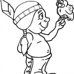 Dziecko Navajo trzymające ptaka