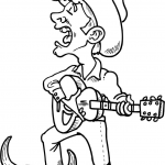 Śpiewający i grający na gitarze kowboj