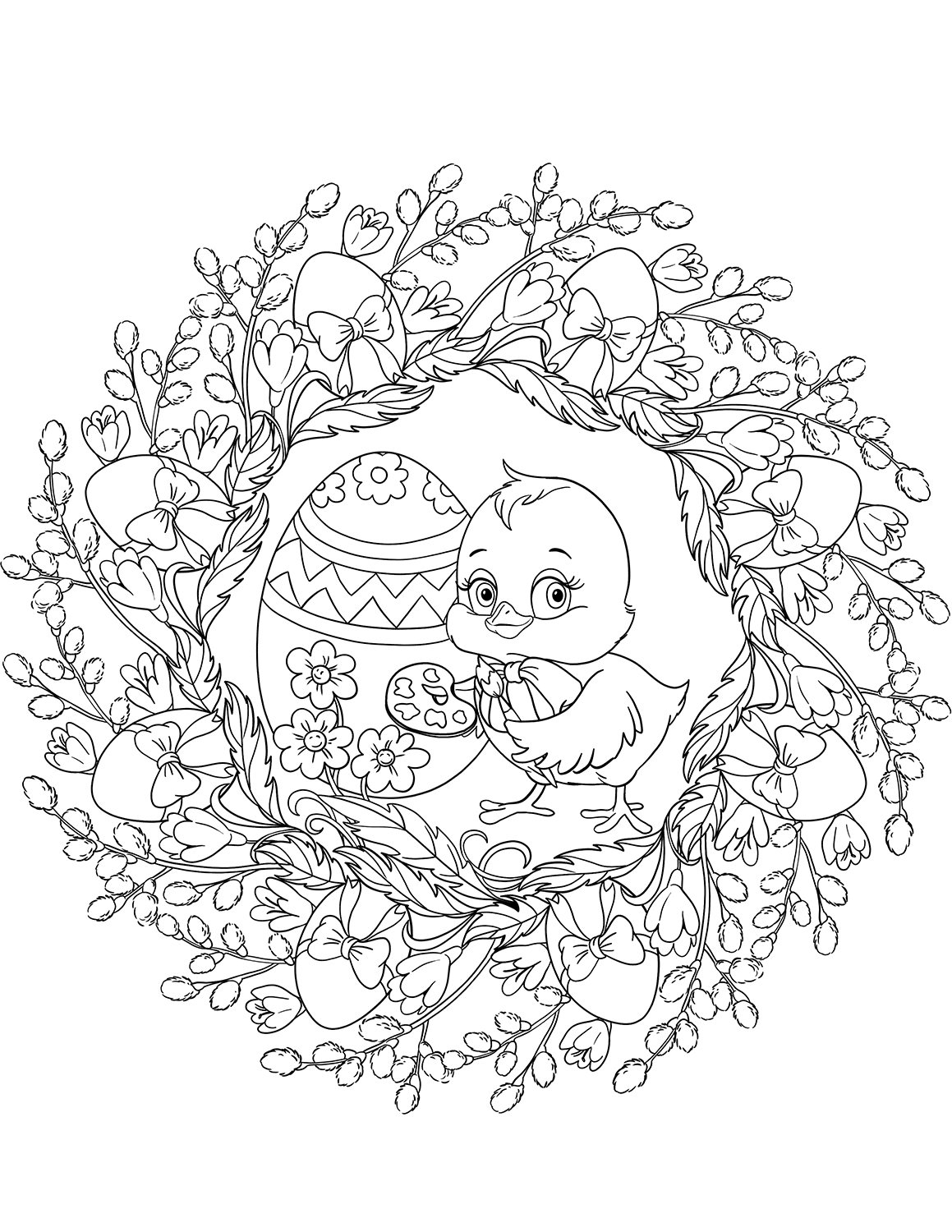 Easter Mandala with a Chicken...