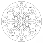 Easter Mandala with Birds and Eggs